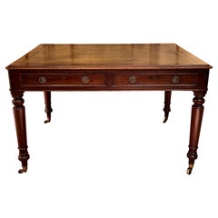 Table à écrire à colonnes anglaise victorienne du 19ème siècle avec pieds en forme de colonne