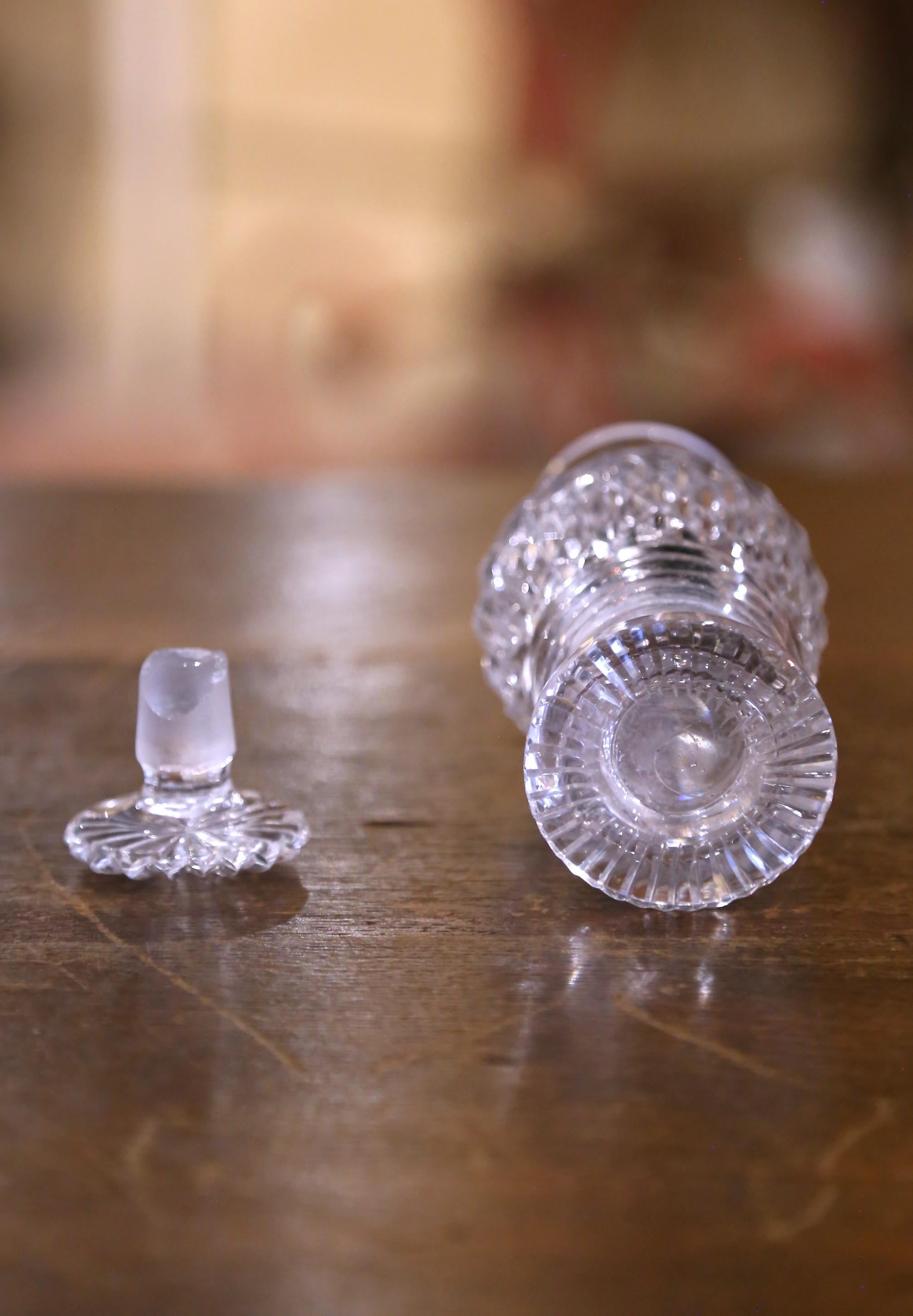 Argent Ensemble de burettes anglaise victorienne du 19ème siècle en argent et cristal en vente