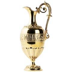 19th Century Victorian English Silver-Gilt Pitcher, 1875