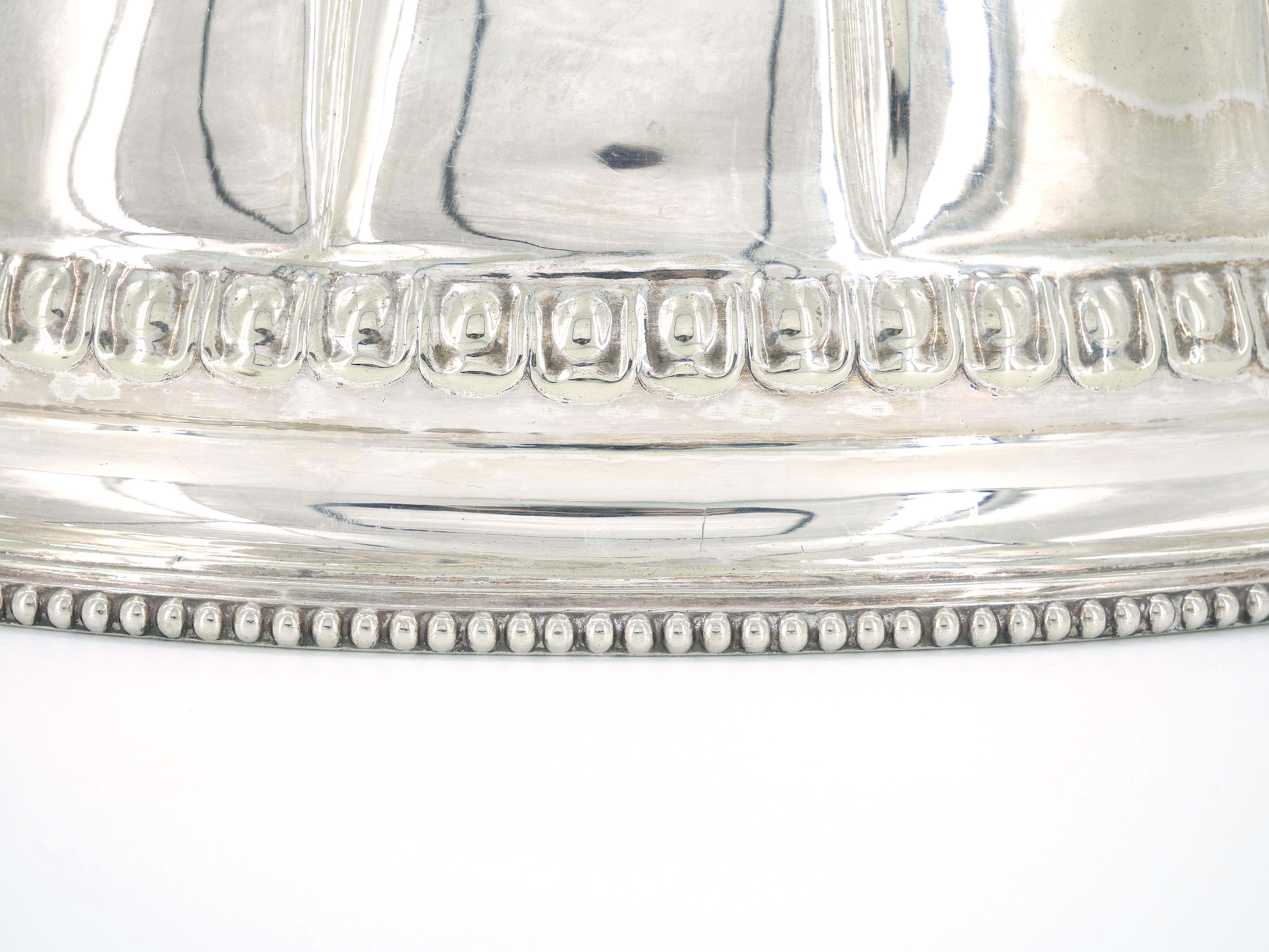 Dome en métal argenté pour viande victorien anglais du 19ème siècle en vente 3