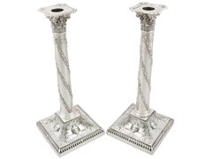 19th Century Victorian English Sterling Silver Candlesticks