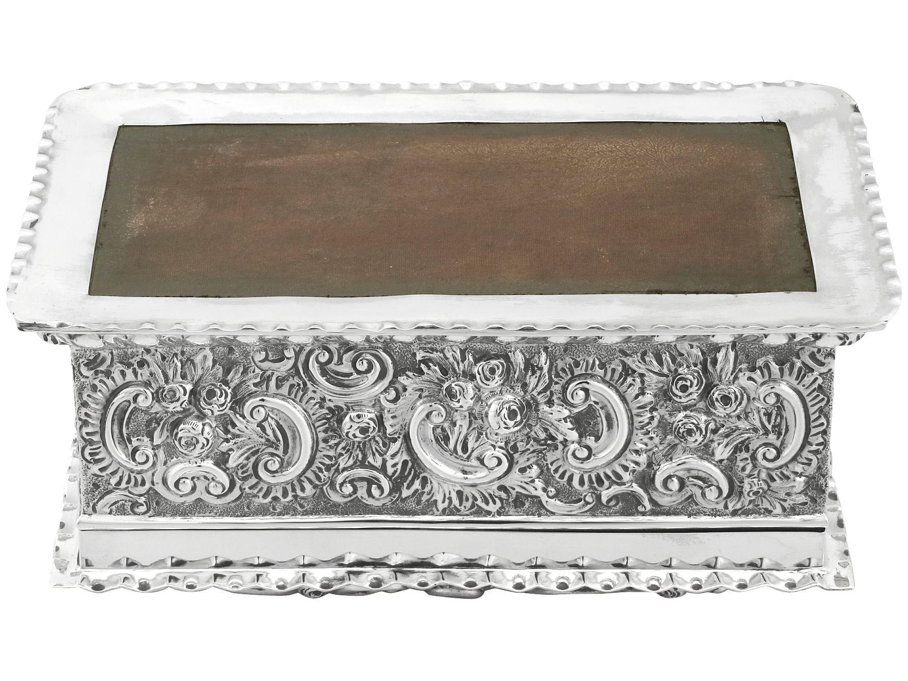 19th Century Victorian English Sterling Silver Jewelry Casket 4