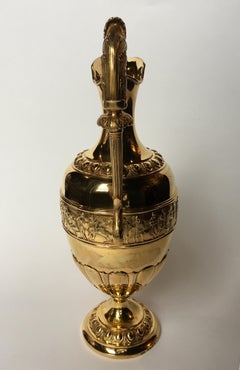 19th Century Victorian English Silver-Gilt Pitcher, 1875