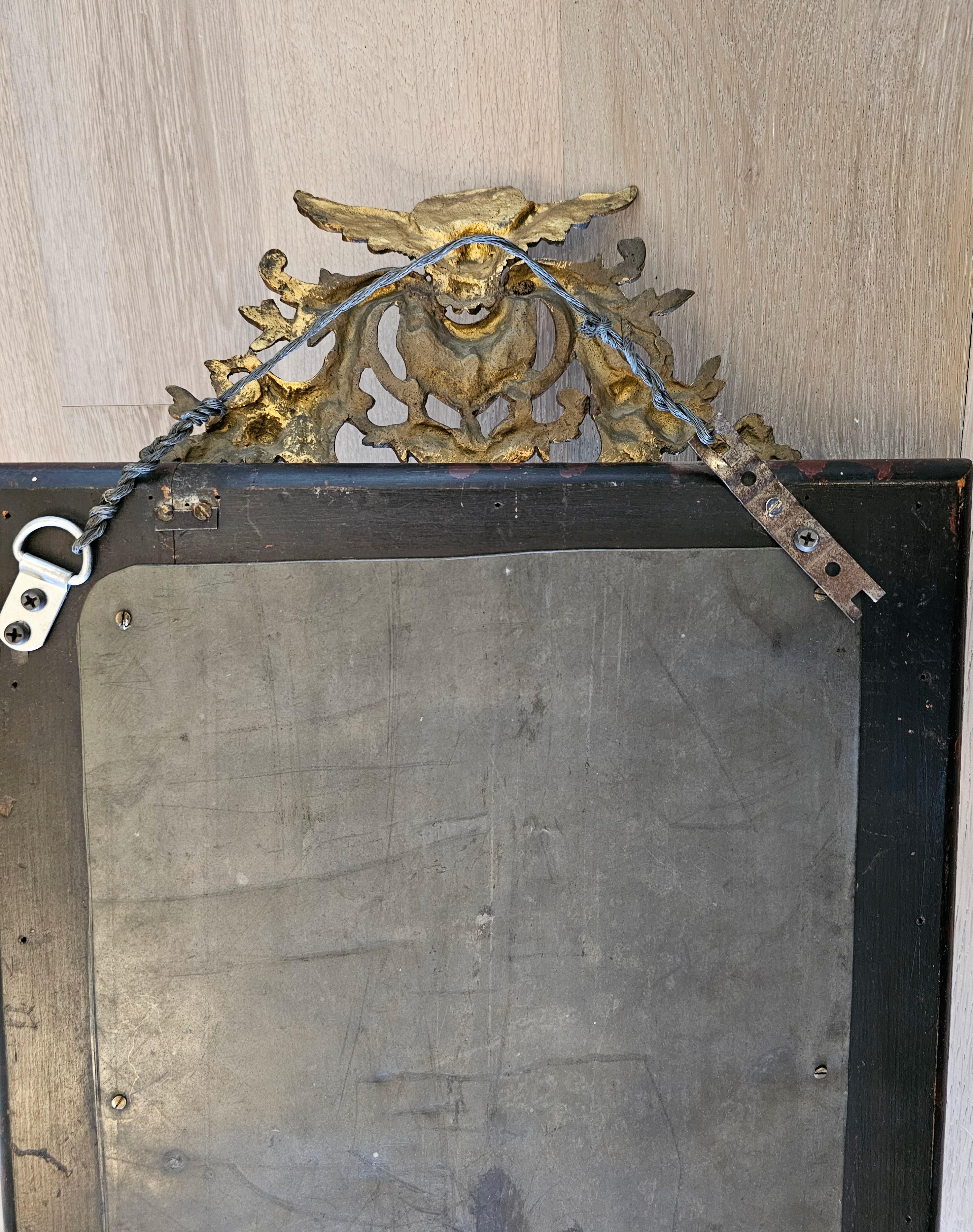 Lampada da parete con specchio montato in bronzo dorato del XIX secolo in vendita 10