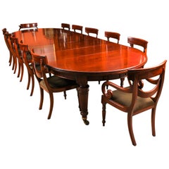 19th Century Victorian Extending Dining Table and 12 Bespoke Swag Back Chairs