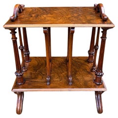 19th Century Victorian Figured Walnut Canterbury