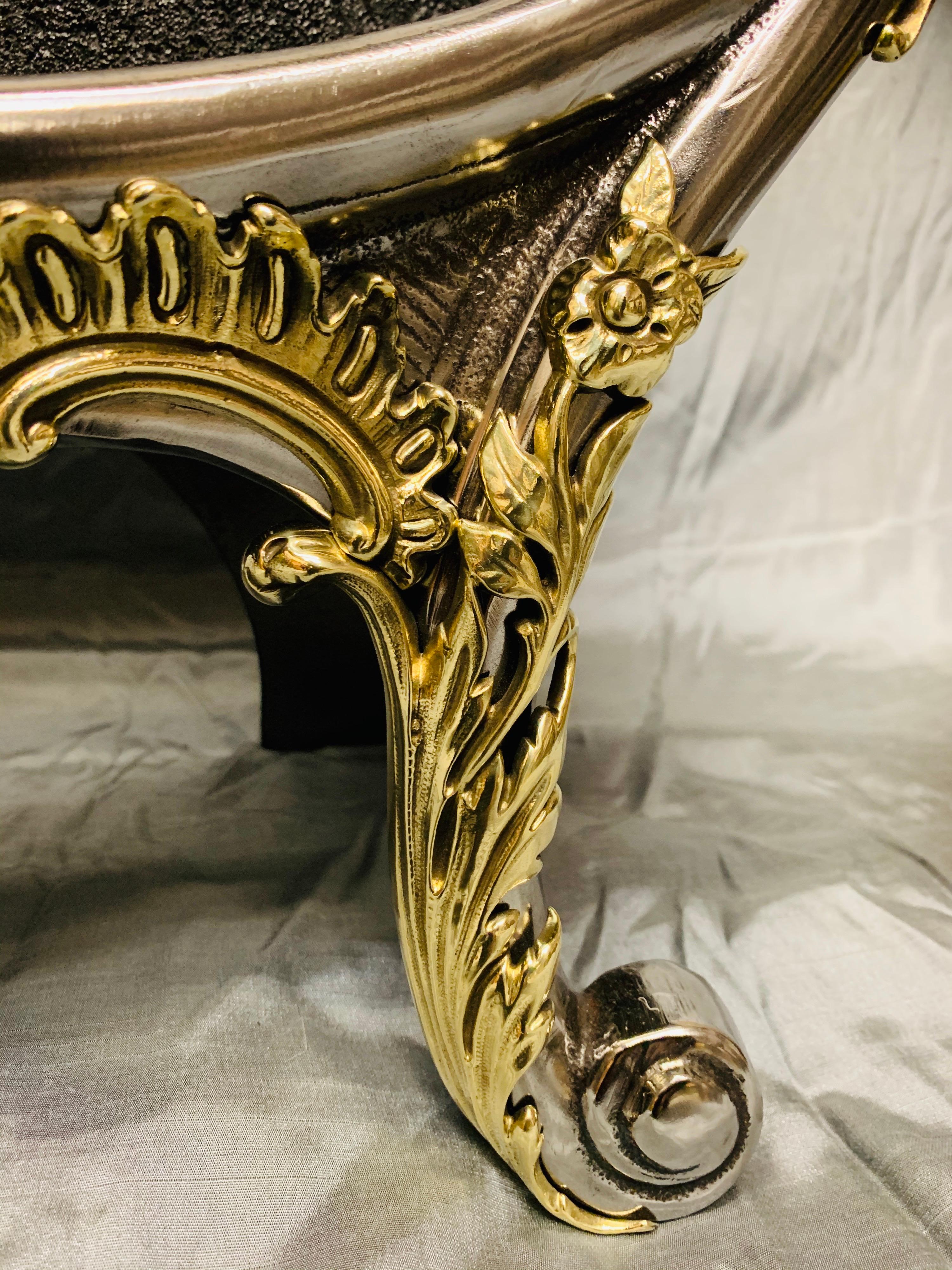Grille de panier de cheminée victorienne du 19ème siècle de style rococo en vente 2