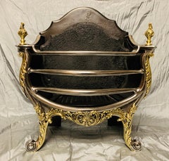 19th Century Victorian Fire Basket Grate in the Rococo Style