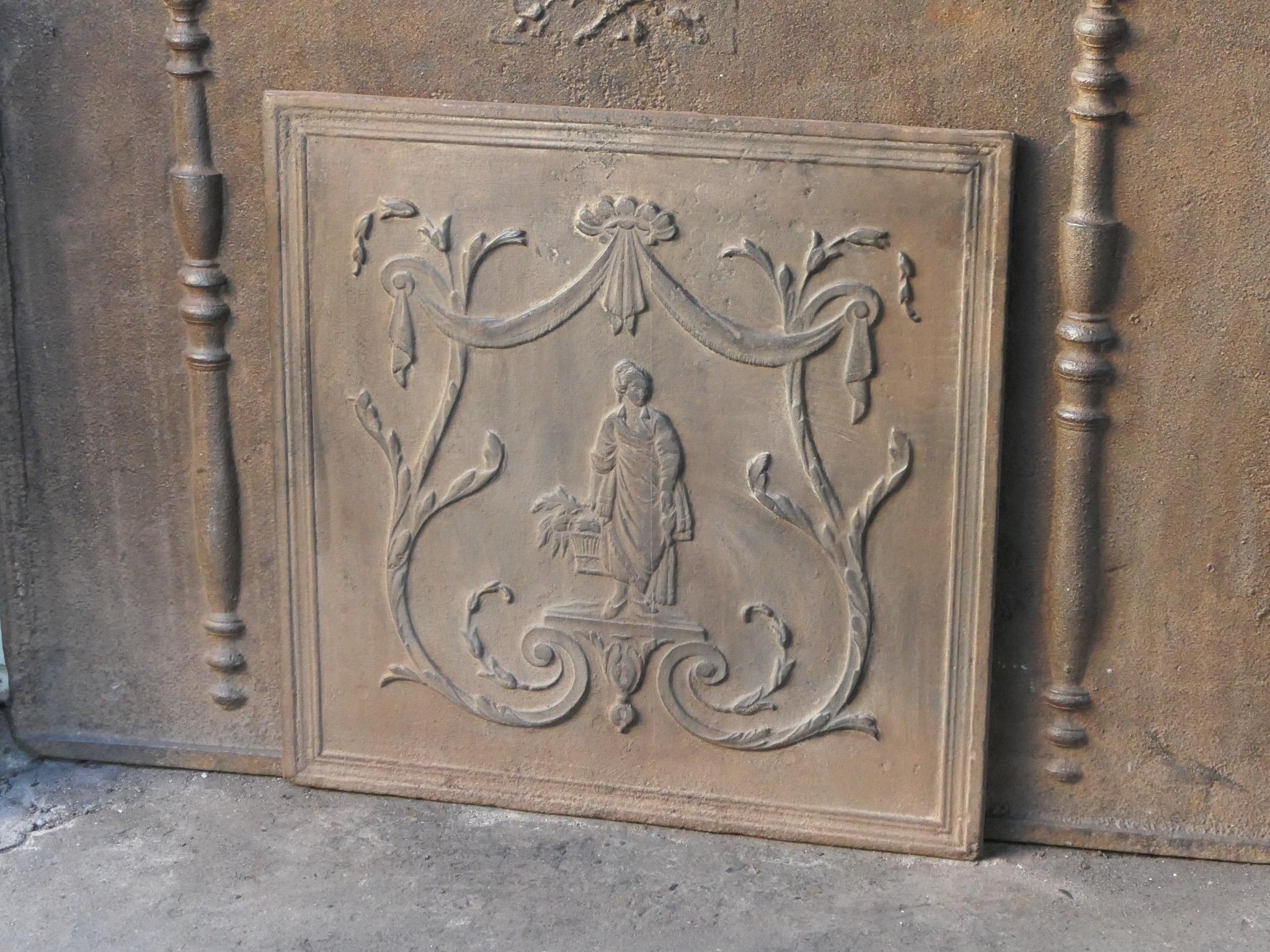 Iron 19th Century Victorian Fireback For Sale
