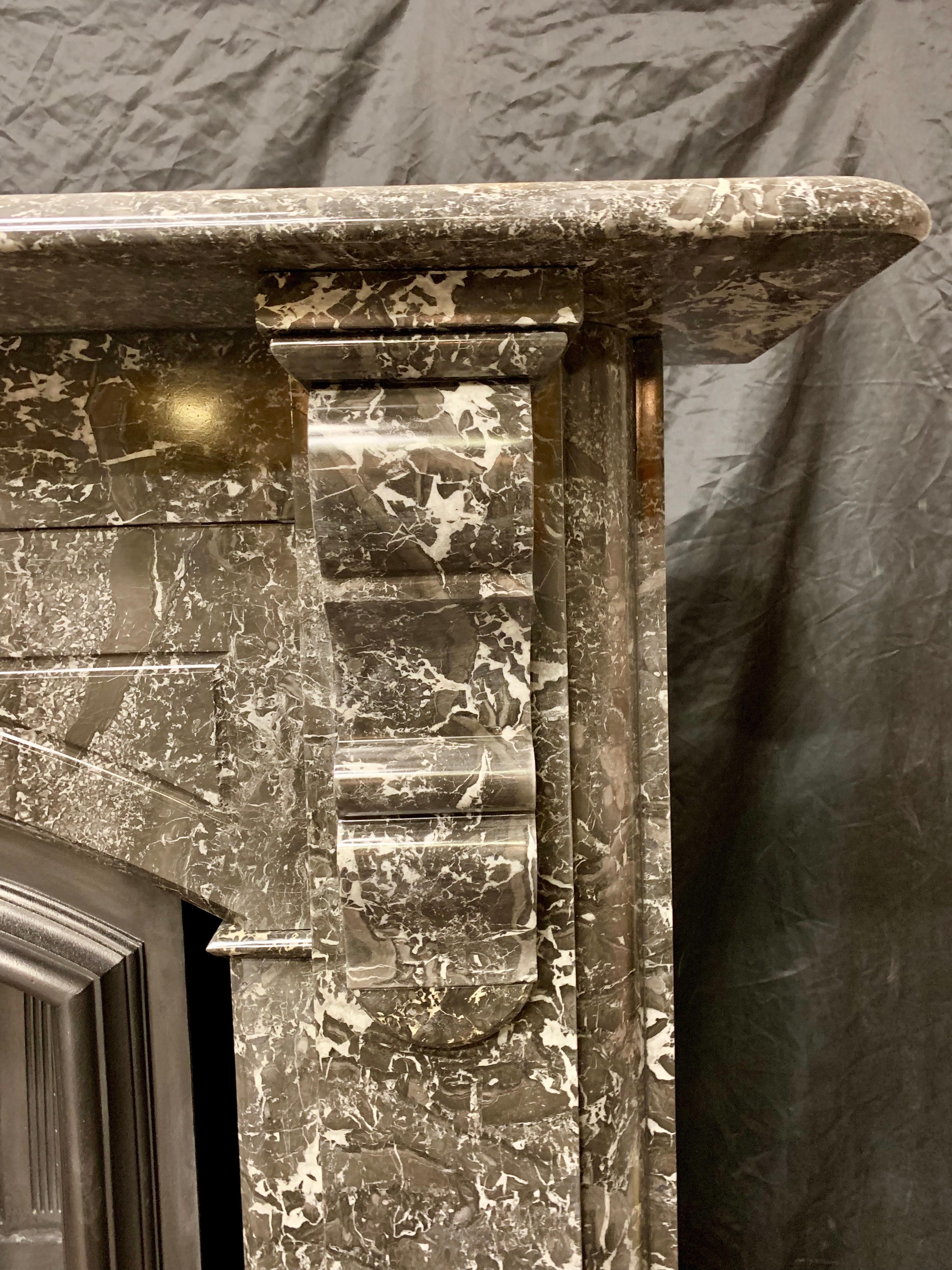 19th Century Victorian Fireplace in Grey Saint Anne des Pyrenees Marble In Good Condition For Sale In Edinburgh, GB