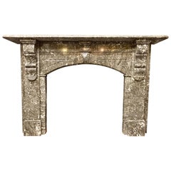 19th Century Victorian Fireplace in Grey Saint Anne des Pyrenees Marble