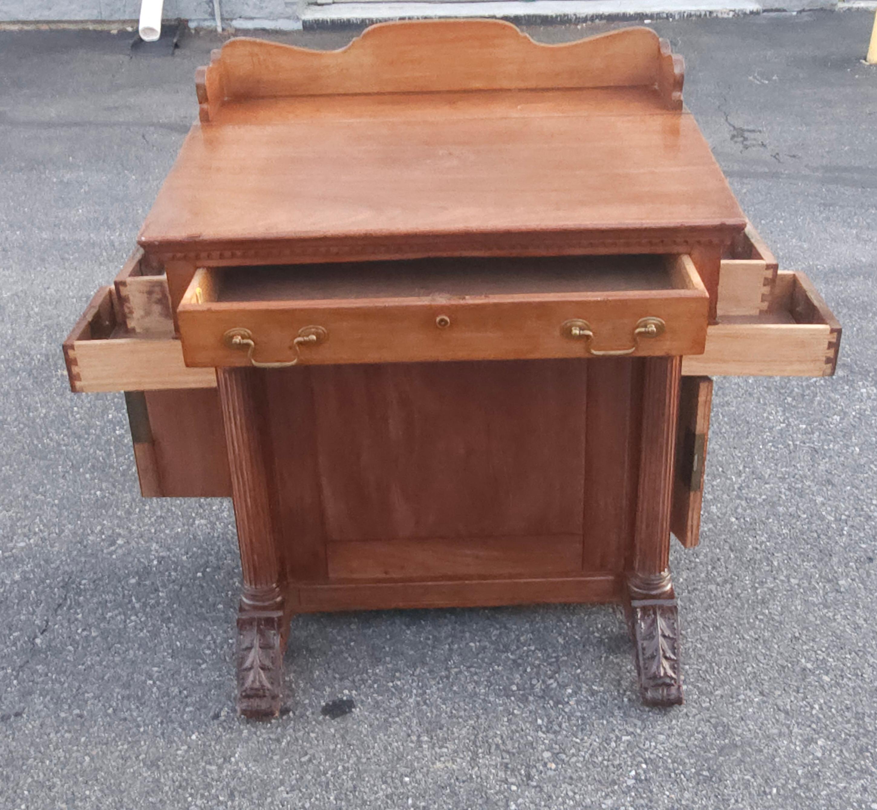 19th Century Victorian Five-Drawer Walnut Davenport Desk For Sale 5