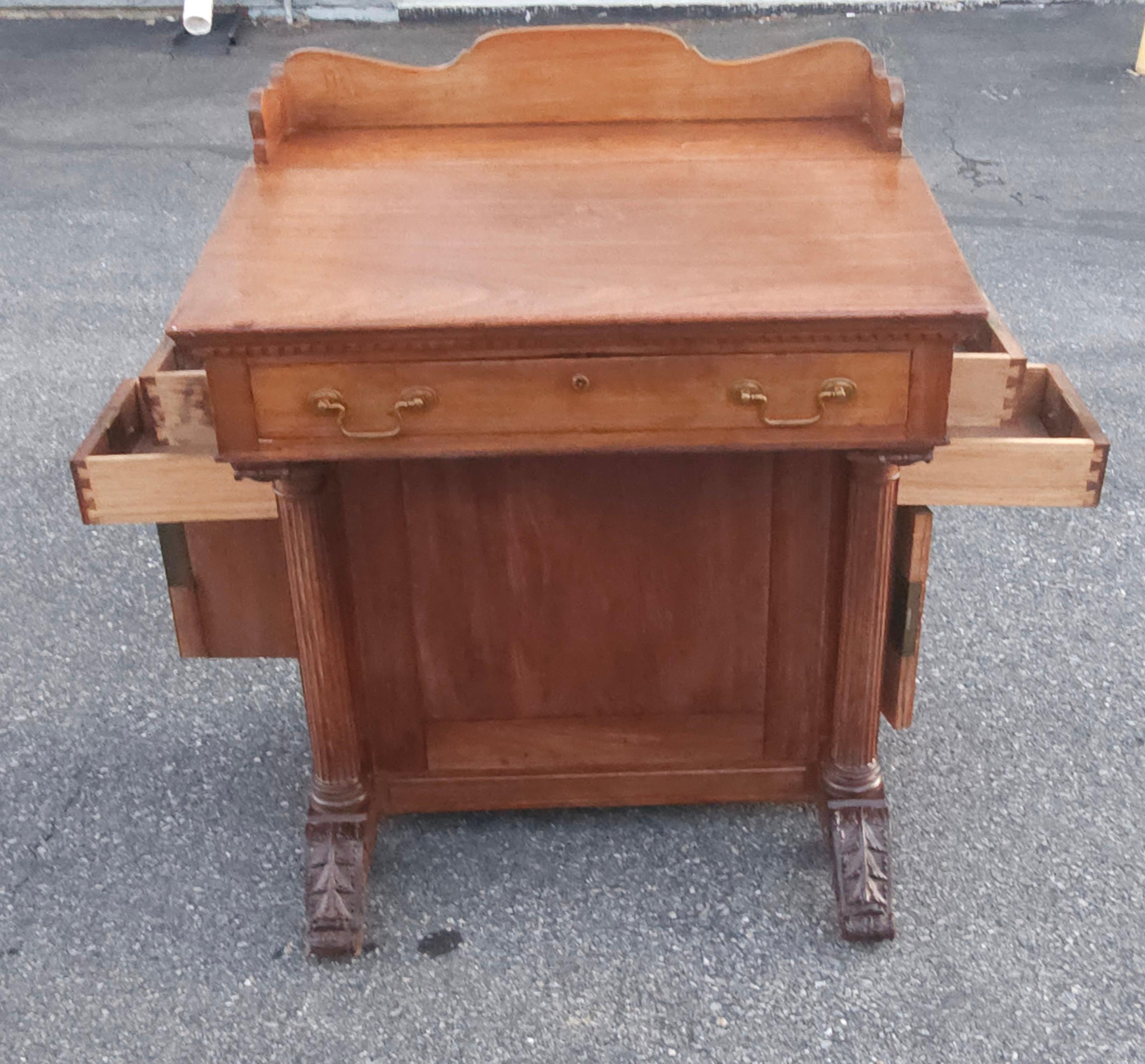 19th Century Victorian Five-Drawer Walnut Davenport Desk For Sale 7