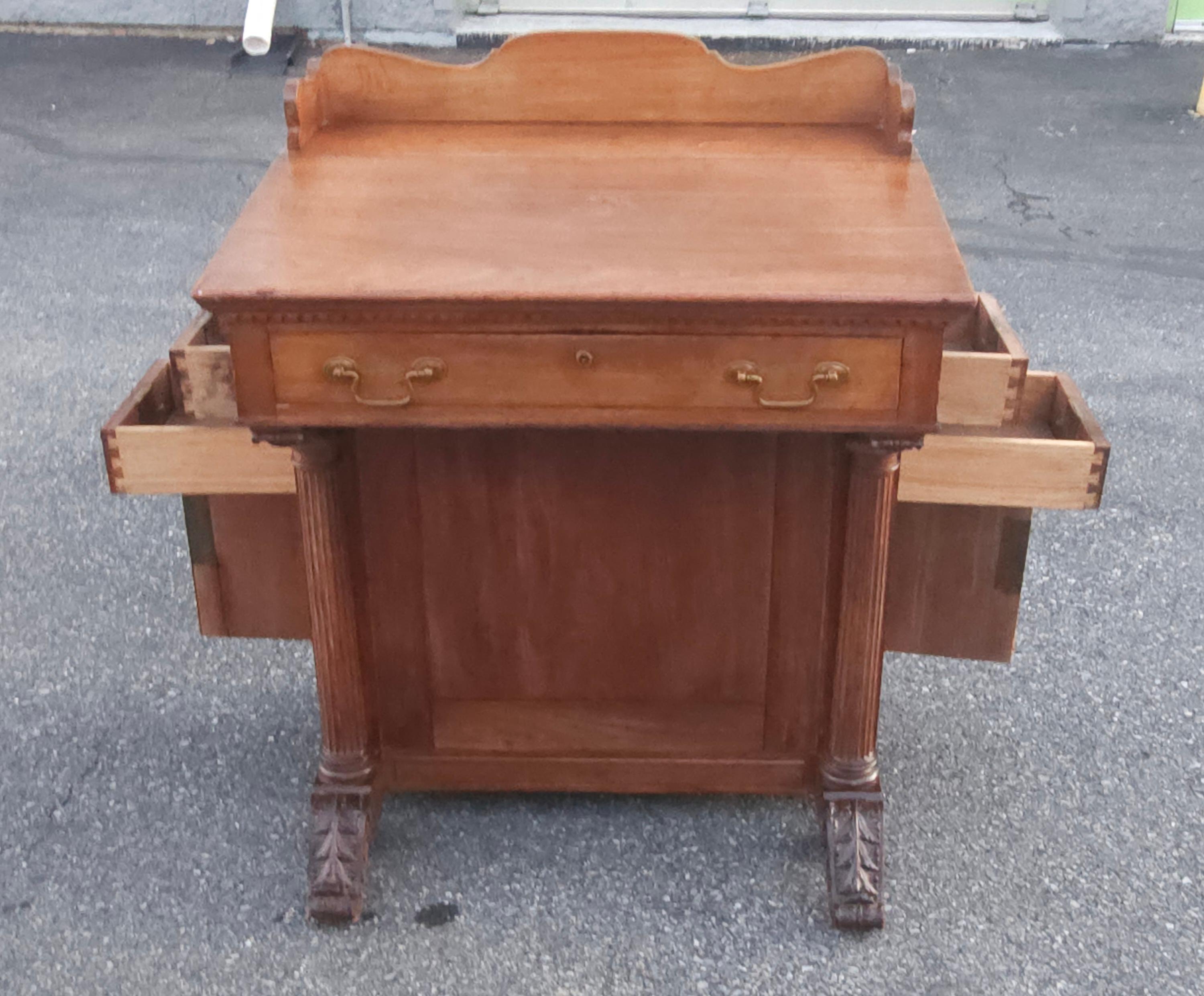 19th Century Victorian Five-Drawer Walnut Davenport Desk For Sale 8