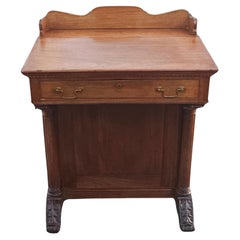 19th Century Victorian Five-Drawer Walnut Davenport Desk
