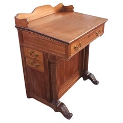 19th Century Victorian Five-Drawer Walnut Davenport Desk