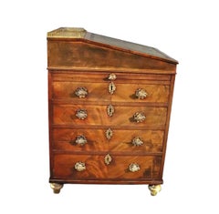 19th Century Victorian Flame Mahogany Davenport Desk, Attributed to Gillows