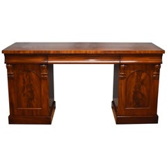 19th Century Victorian Flame Mahogany Pedestal Sideboard
