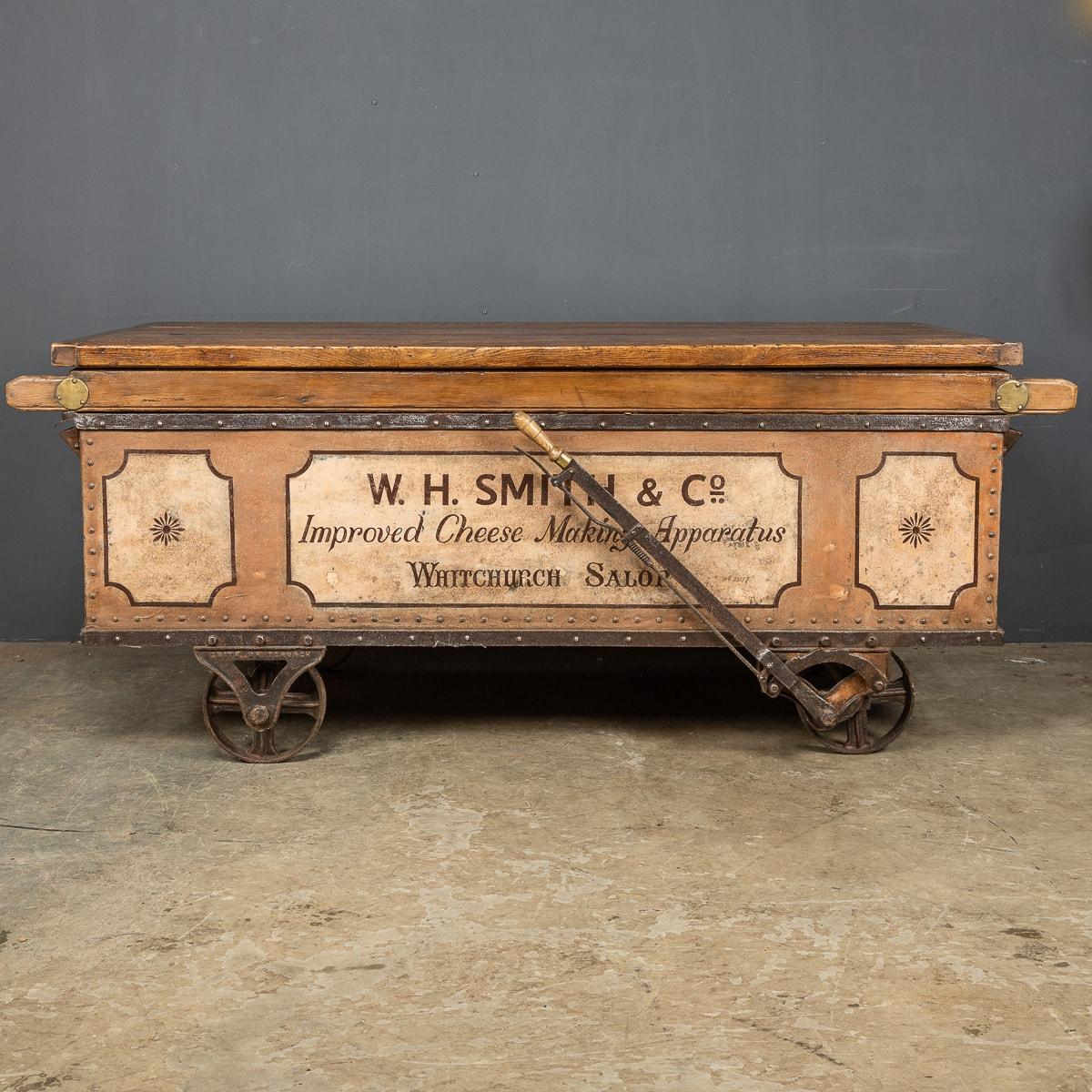 Metal 19th Century Victorian Freight Carriage with Oak Top, circa.1880 For Sale