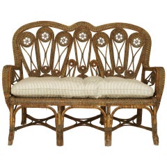 Used French Victorian Wicker Loveseat