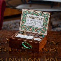 19th Century Victorian G Rowney & Co Artists Colormen Watercolour Box c.1860