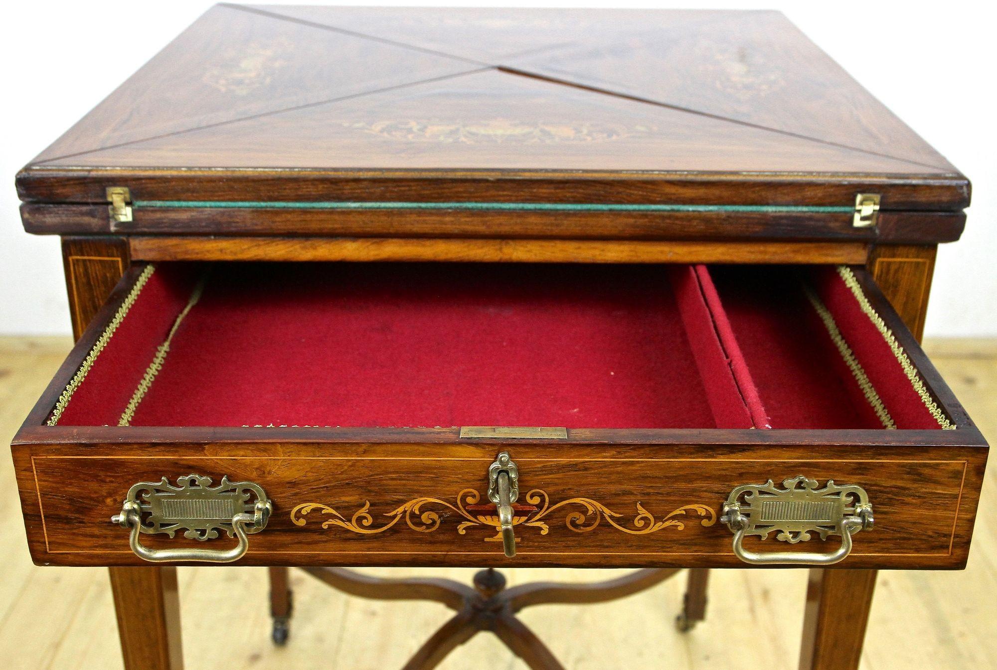 19th Century Victorian Game Table/ Side Table by J. Shoolbred, Uk Ca. 1890 1