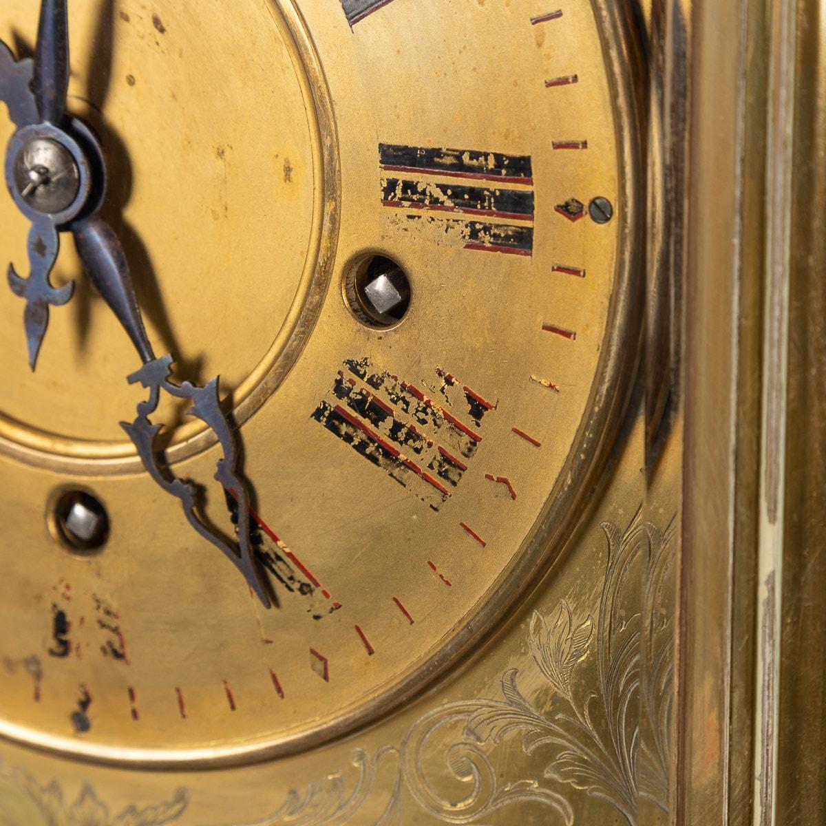 19th Century Victorian Gilt-Brass Monumental Mantel Clock, c.1870 6