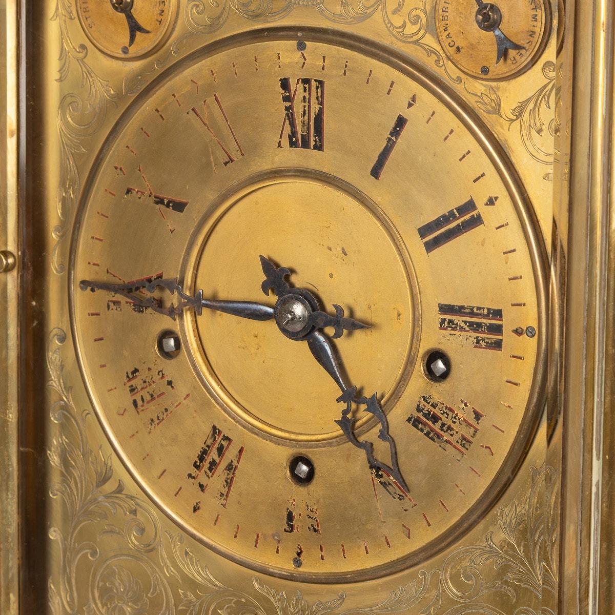 19th Century Victorian Gilt-Brass Monumental Mantel Clock, c.1870 2