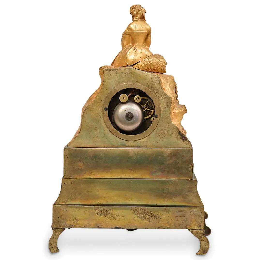 French 19th Century Victorian Gilt Bronze Mantel Clock For Sale