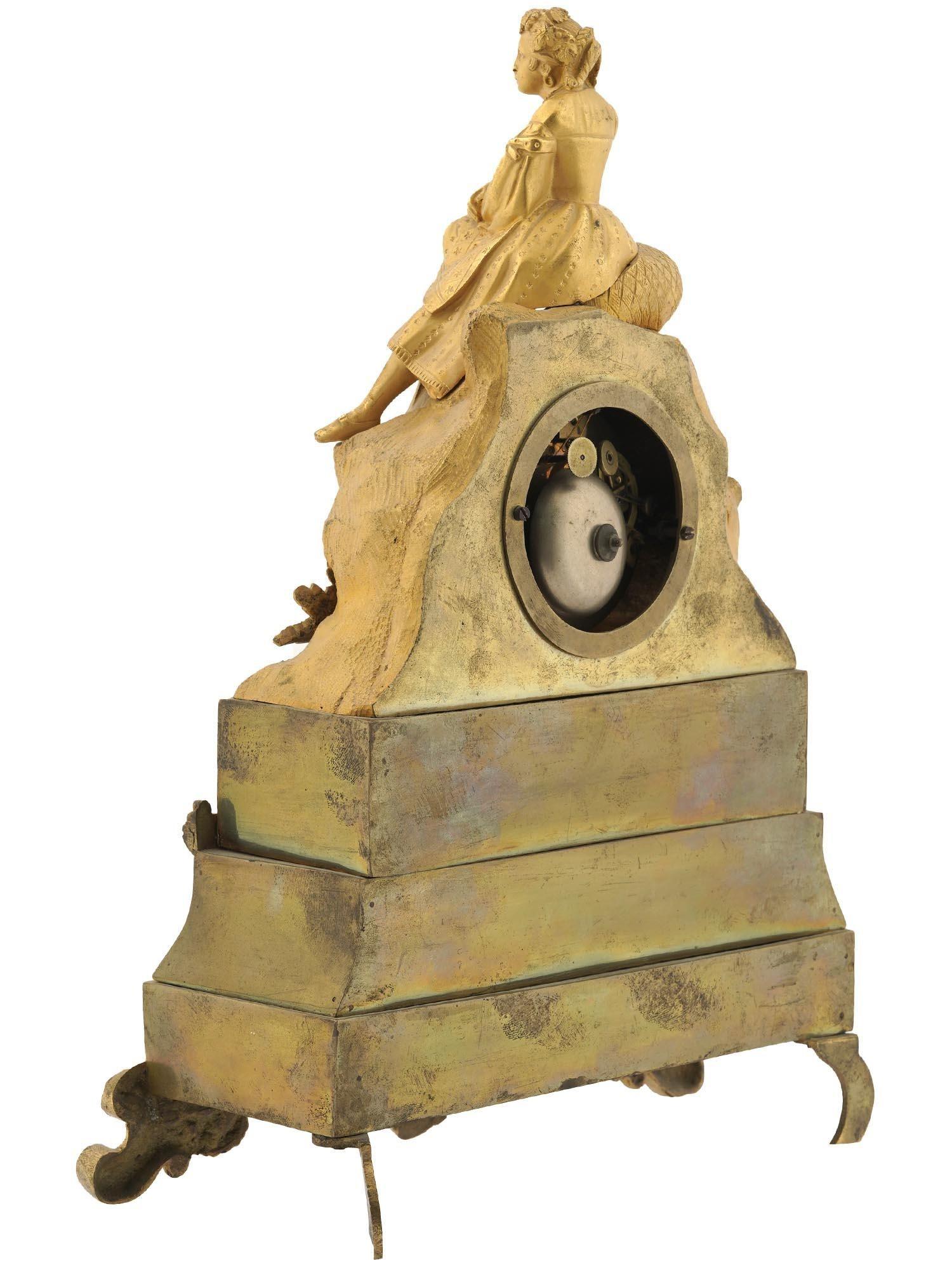 19th Century Victorian Gilt Bronze Mantel Clock For Sale 2