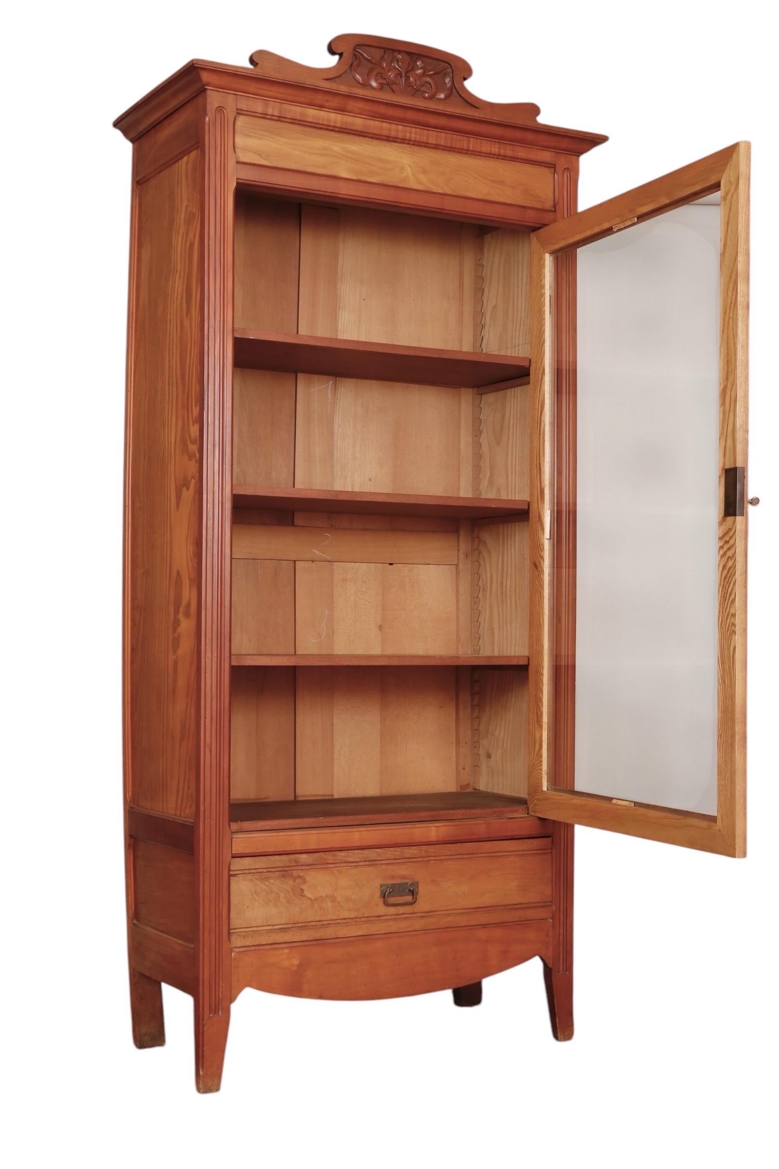 American 19th Century Victorian Glass Front Cabinet For Sale