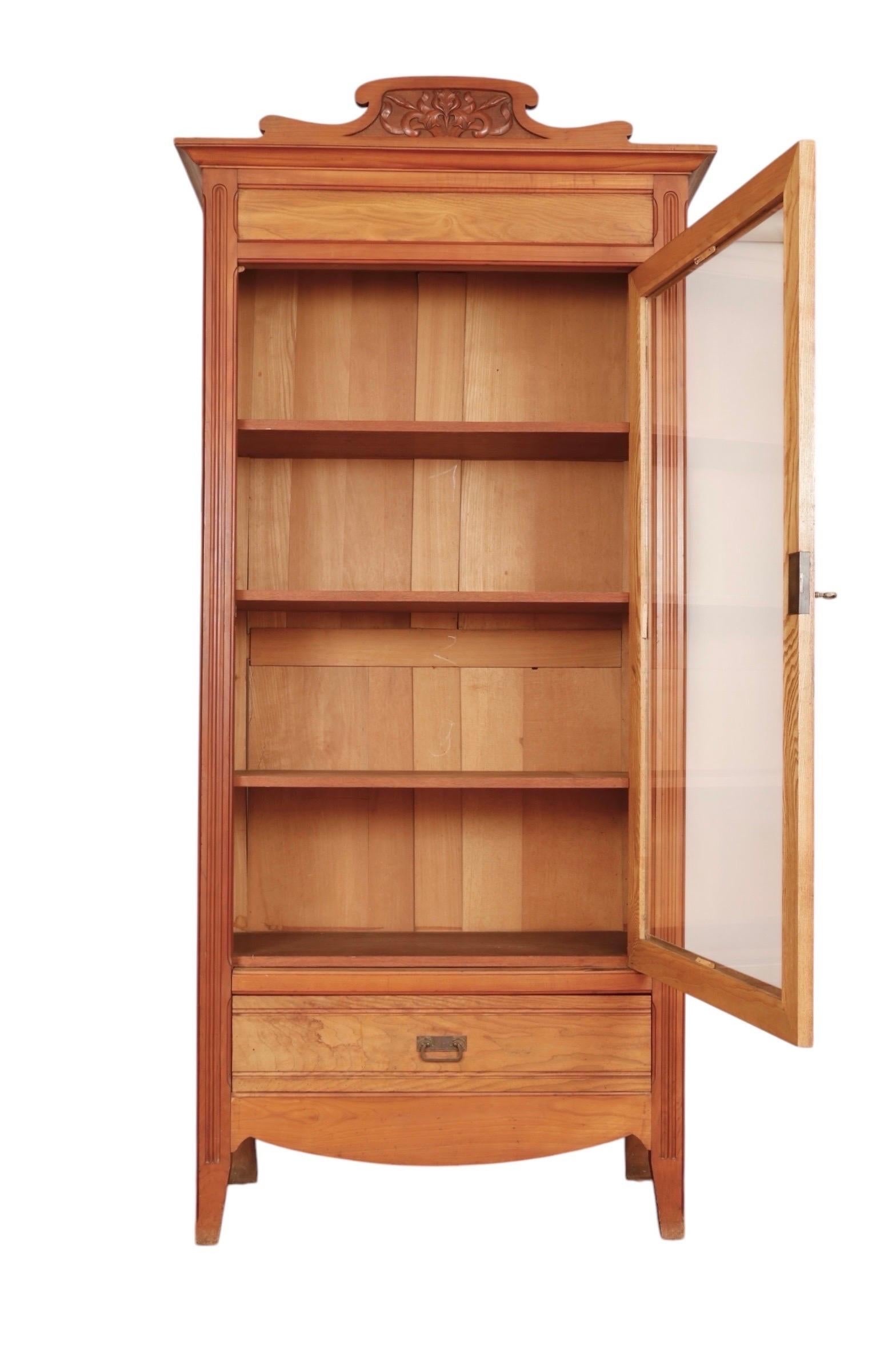 19th Century Victorian Glass Front Cabinet In Good Condition For Sale In Bradenton, FL