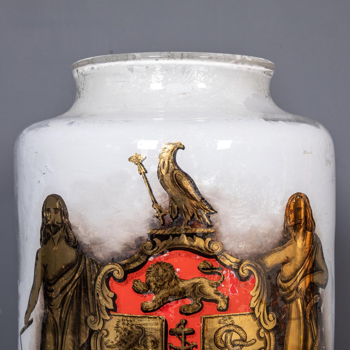 19th Century Victorian Glass & Hand Painted Pharmacy Jar, c.1880 6