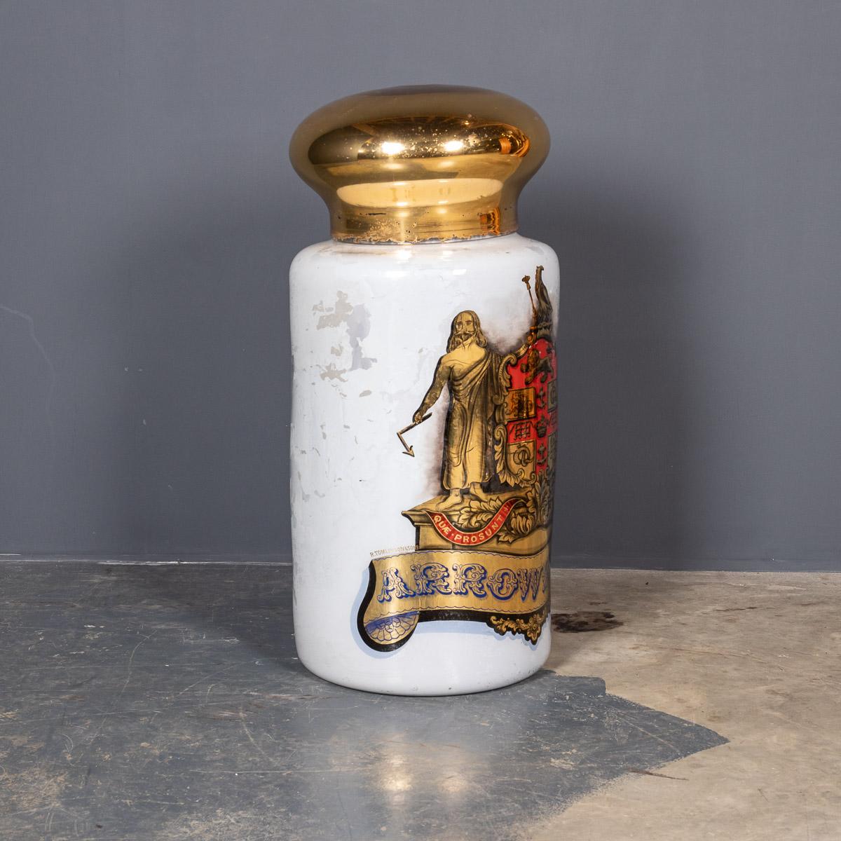 19th Century Victorian Glass & Hand Painted Pharmacy Jar, c.1880 2