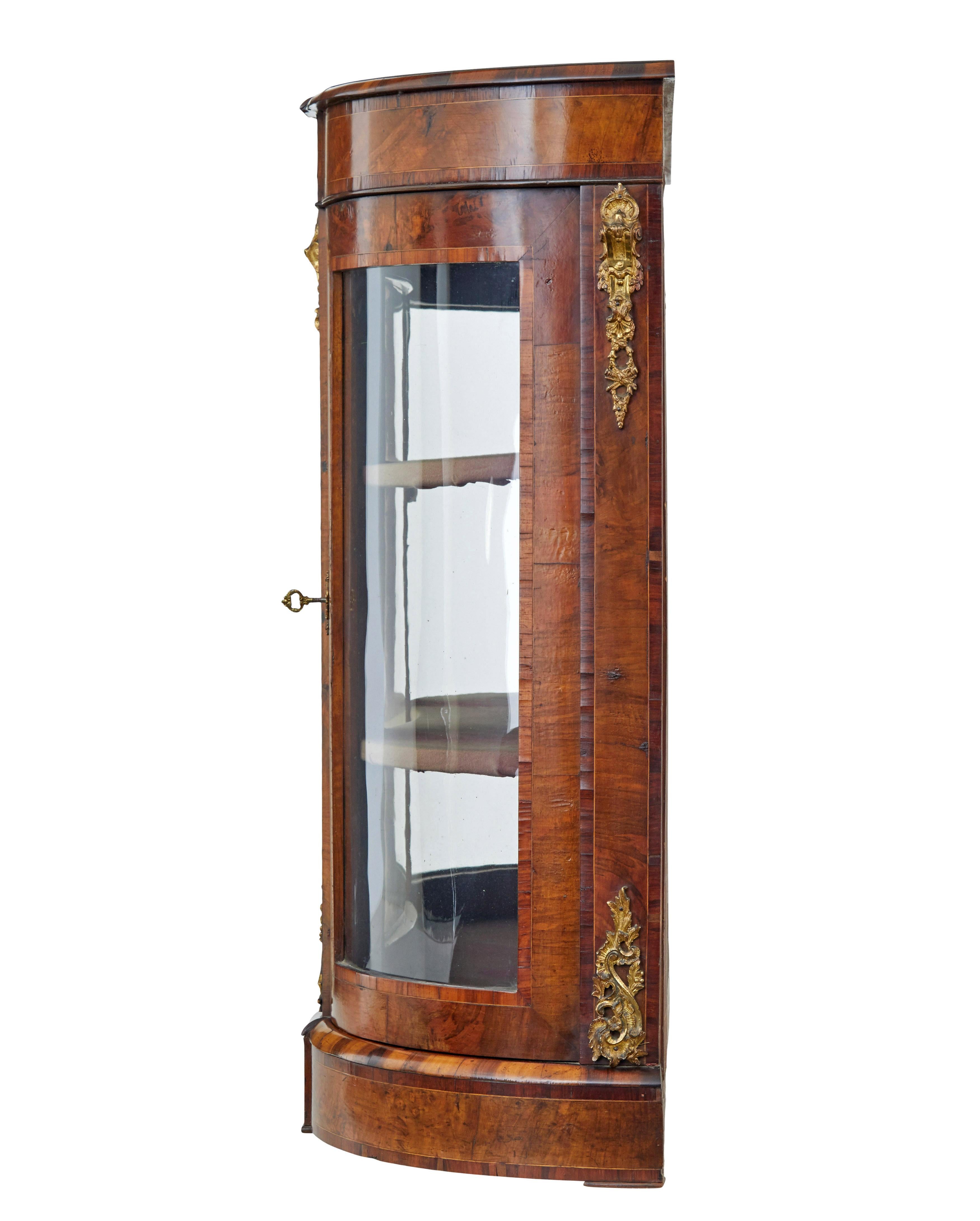 English 19th century Victorian glazed burr walnut sideboard For Sale