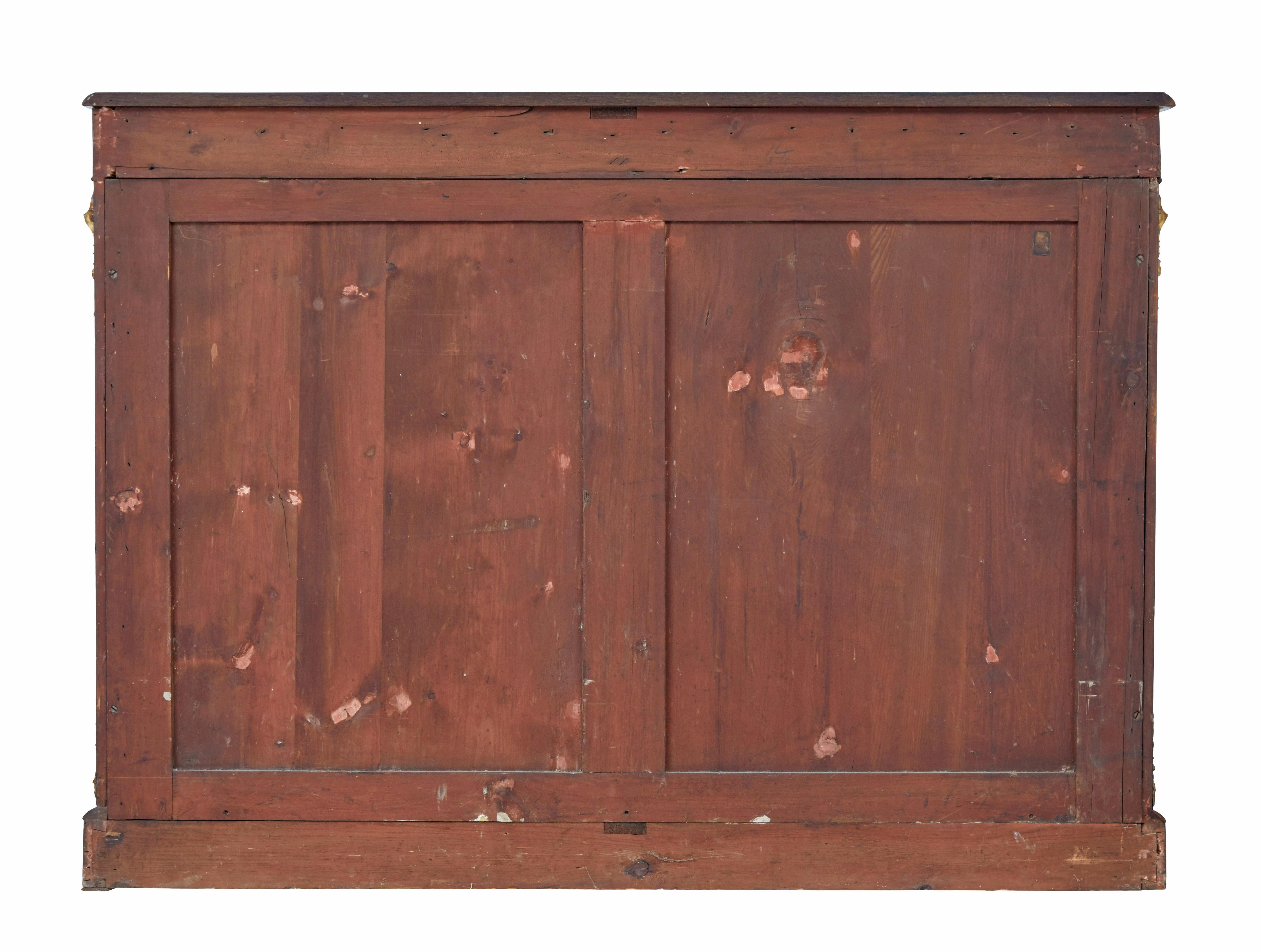 Hand-Carved 19th century Victorian glazed burr walnut sideboard For Sale