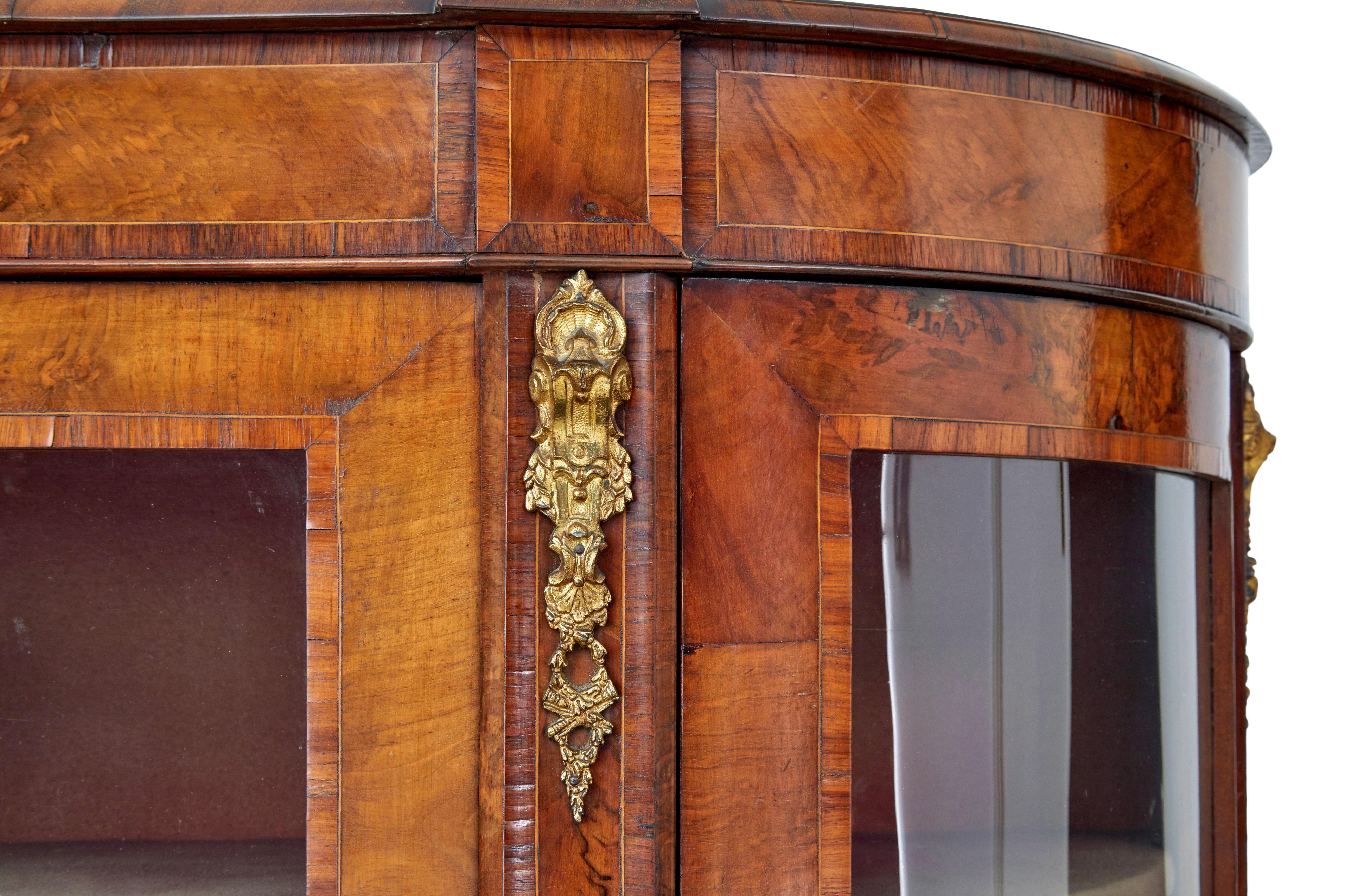 19th Century 19th century Victorian glazed walnut sideboard For Sale