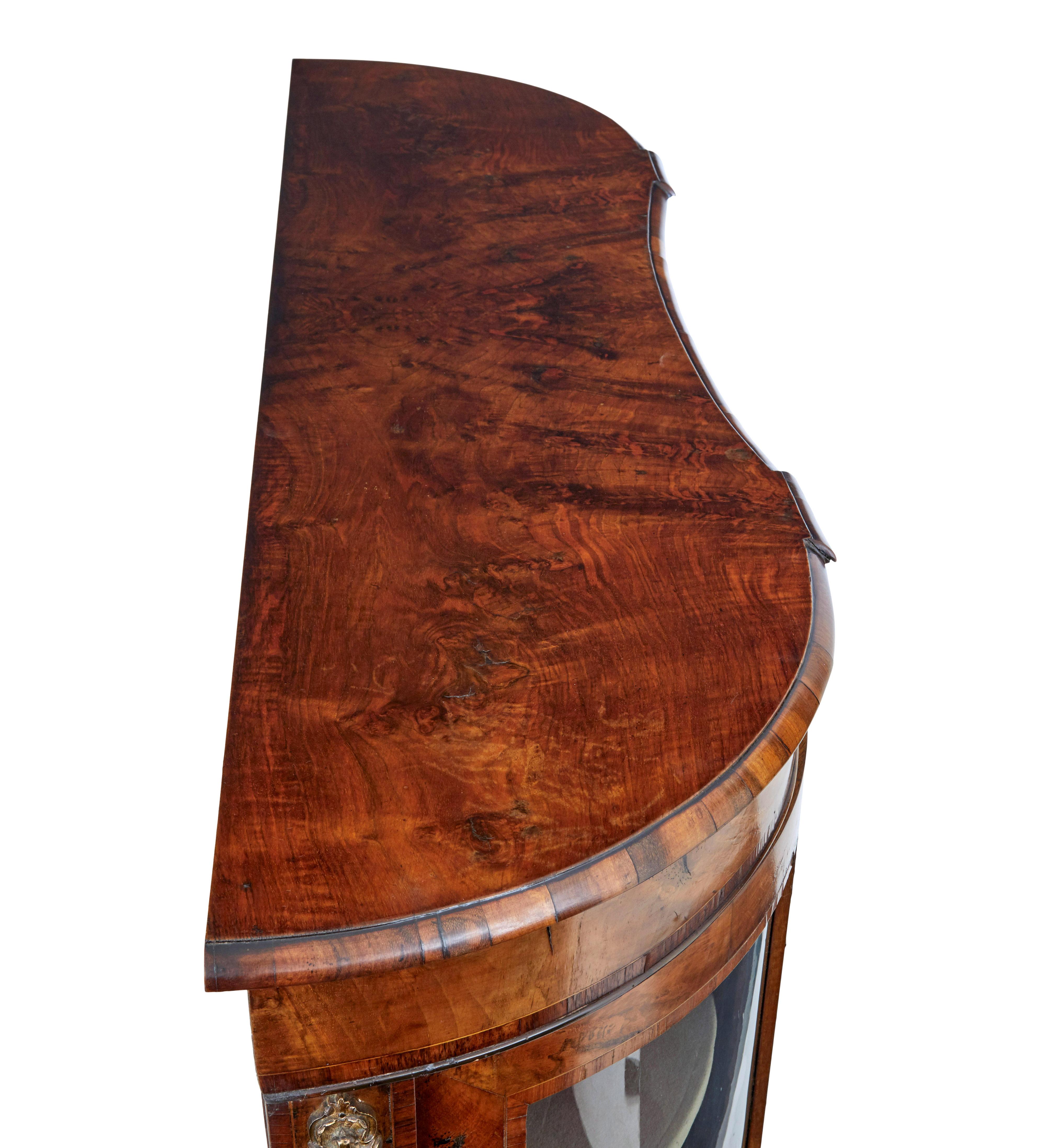 19th century Victorian glazed walnut sideboard For Sale 2