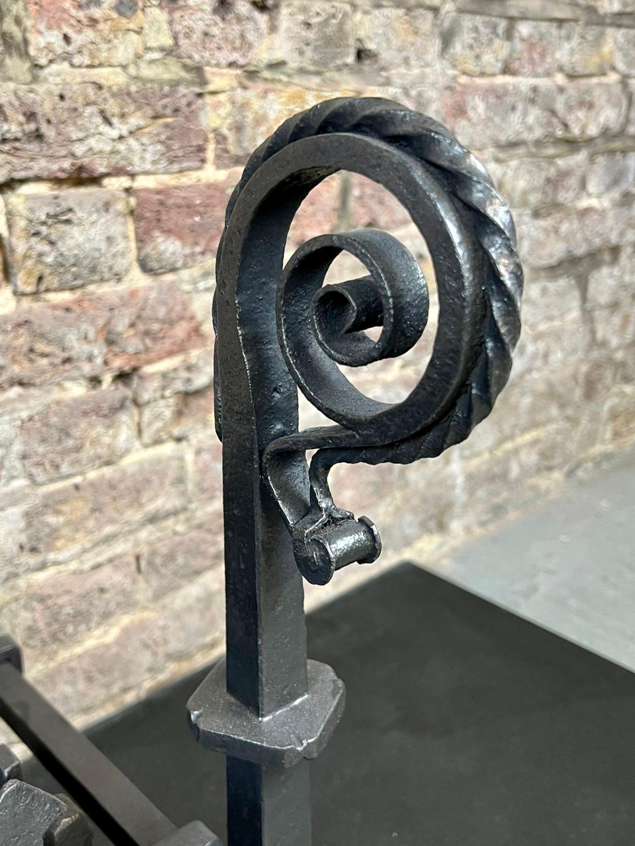 Iron 19th Century Victorian Gothic Fireplace Grate For Sale