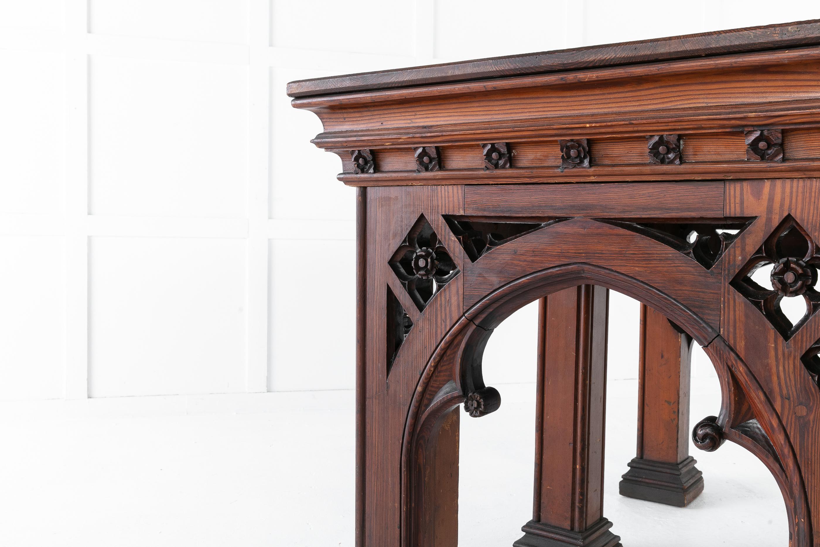 victorian pine console table