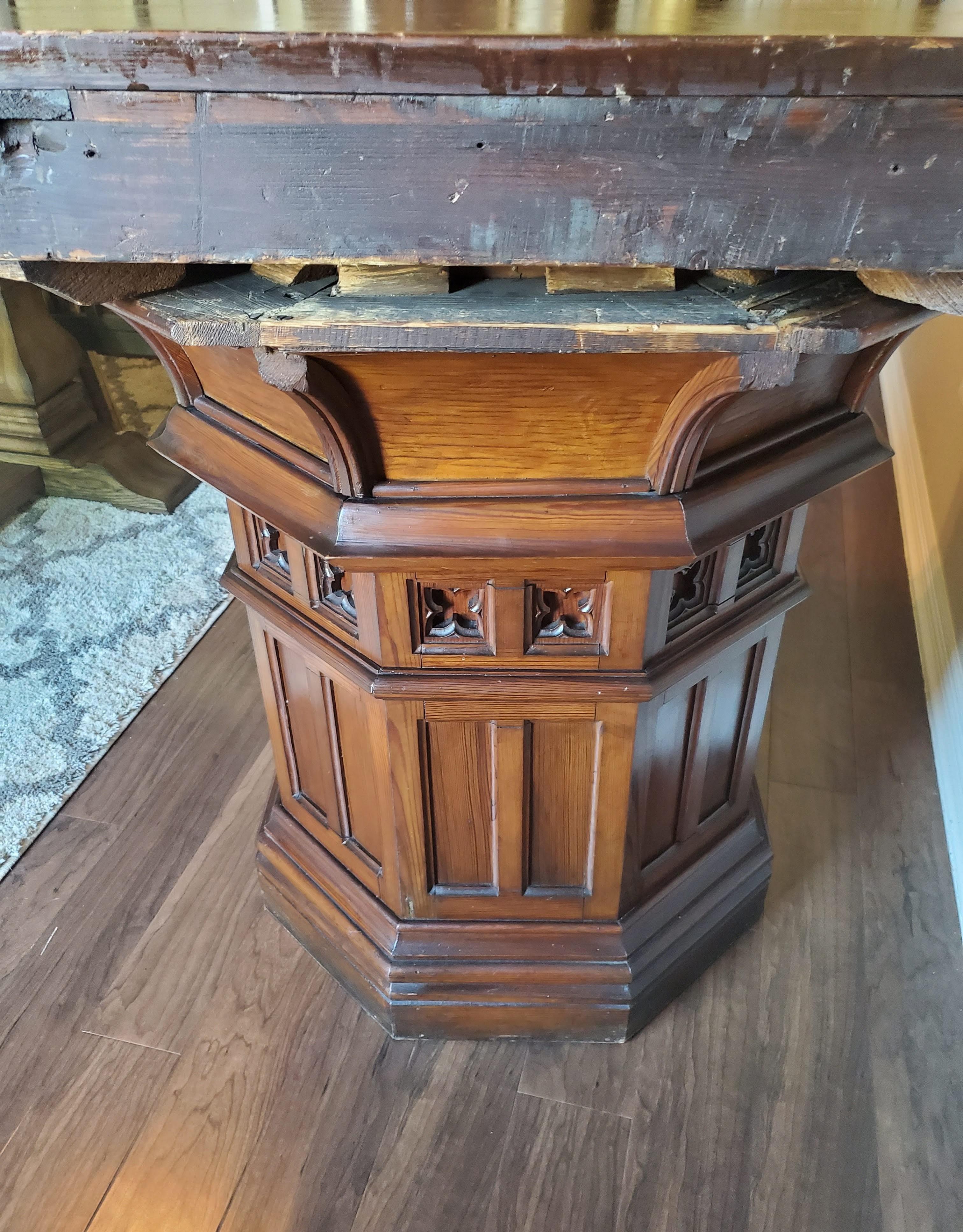 19th Century Victorian Gothic Revival Ecclesiastical Altar Table Attrib Pugin For Sale 10