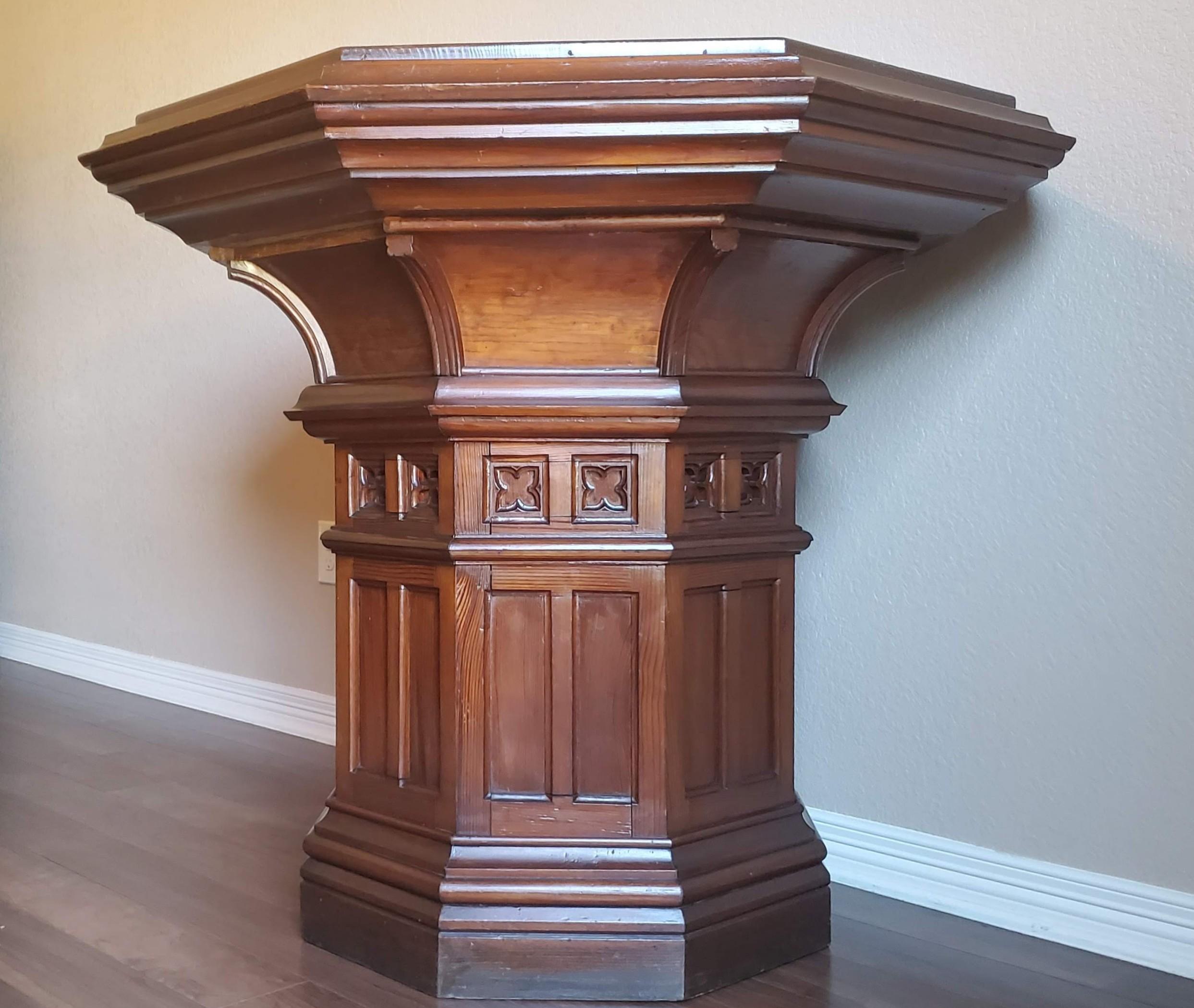 19th Century Victorian Gothic Revival Ecclesiastical Altar Table Attrib Pugin For Sale 11