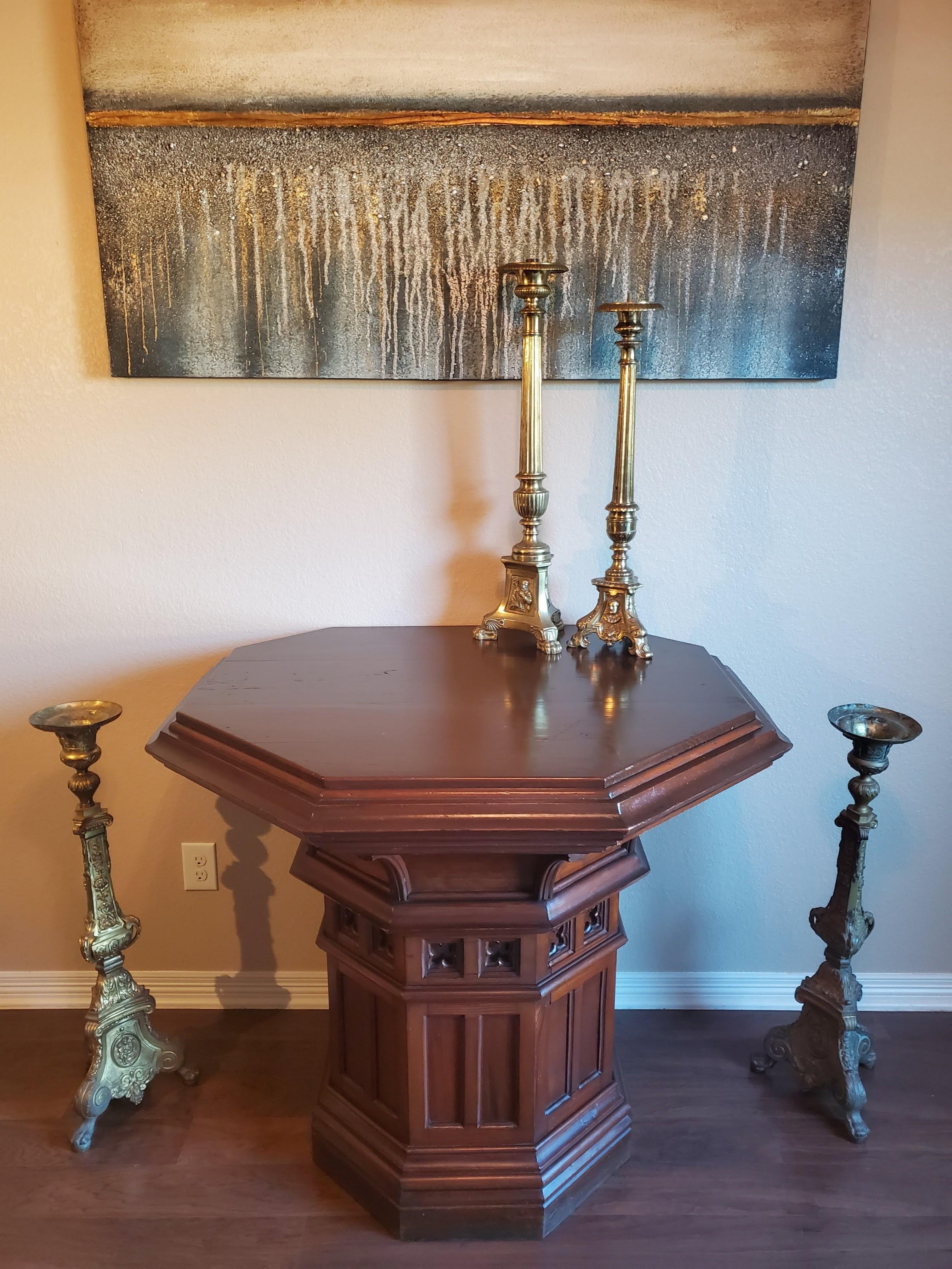 19th Century Victorian Gothic Revival Ecclesiastical Altar Table Attrib Pugin For Sale 1