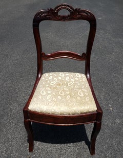 19th Century Victorian Hancrafted and Carved Mahogany Ladder Back Chair