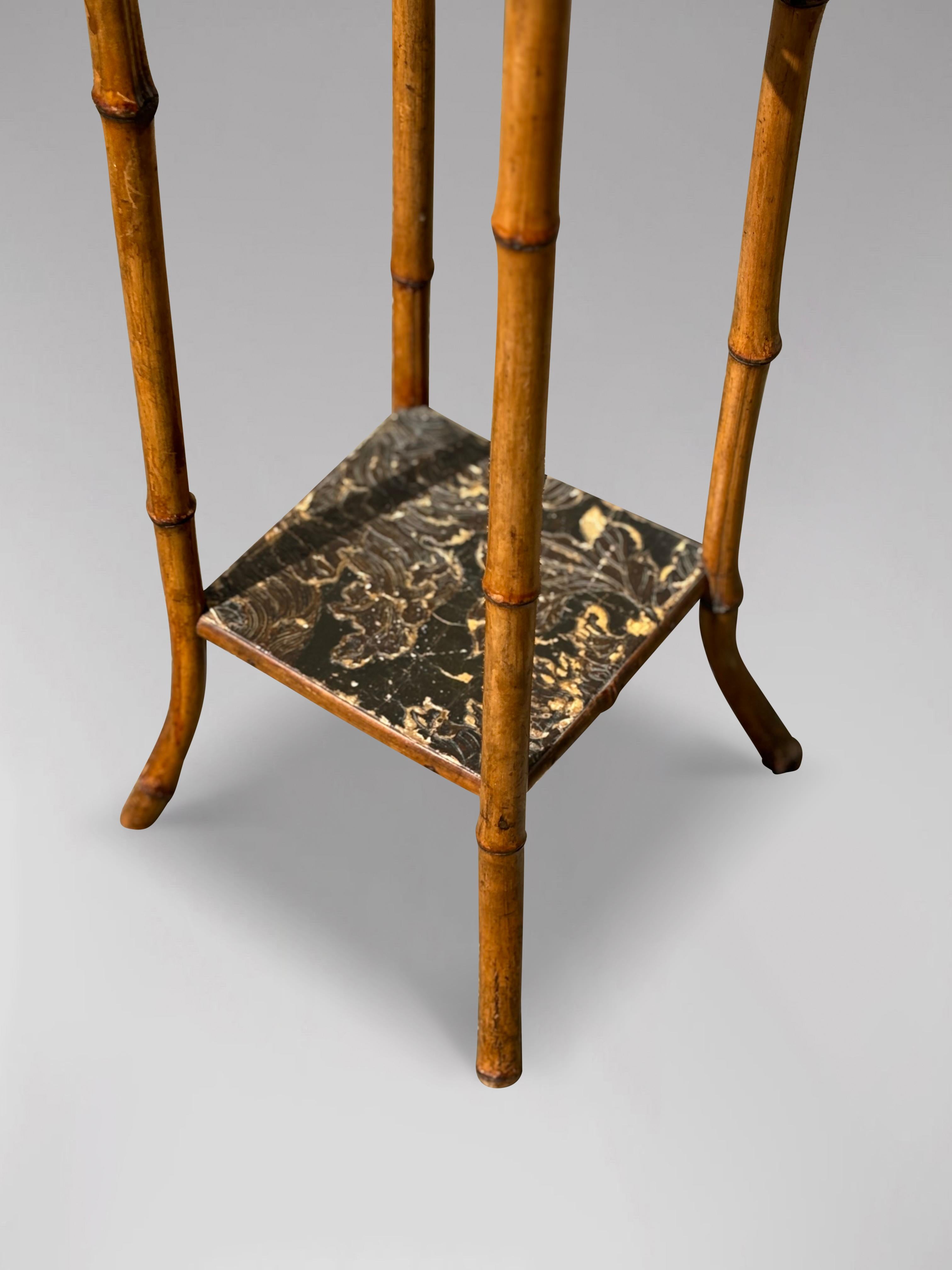 19th Century Victorian Hand Painted Tiger Bamboo Side Table In Good Condition In Petworth,West Sussex, GB