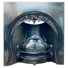 19th Century Victorian Horseshoe Cast Iron Fireplace Insert