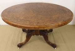 19th Century Victorian Inlaid Burr Walnut Loo Table