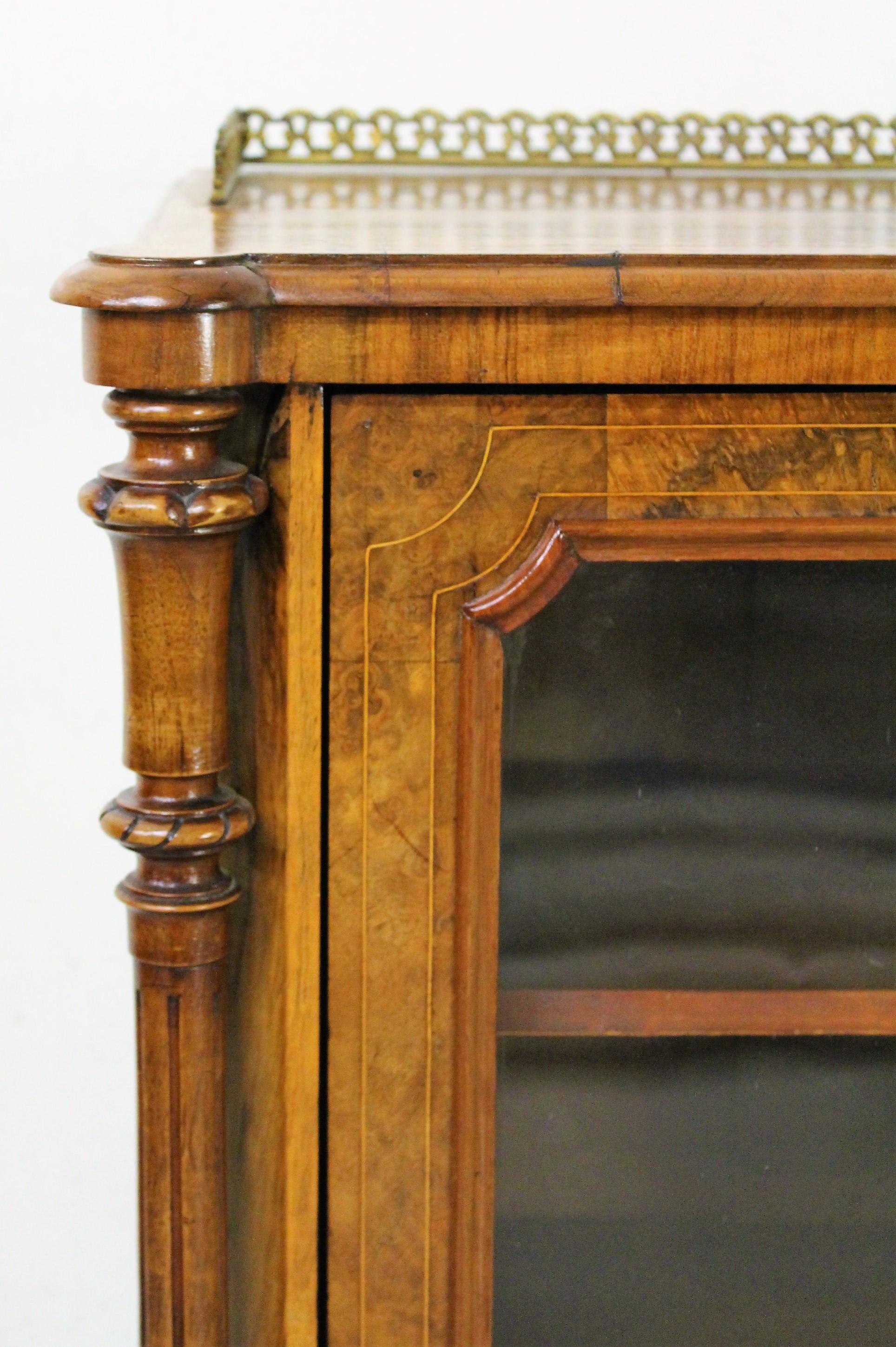 19th Century Victorian Inlaid Burr Walnut Music Cabinet 2