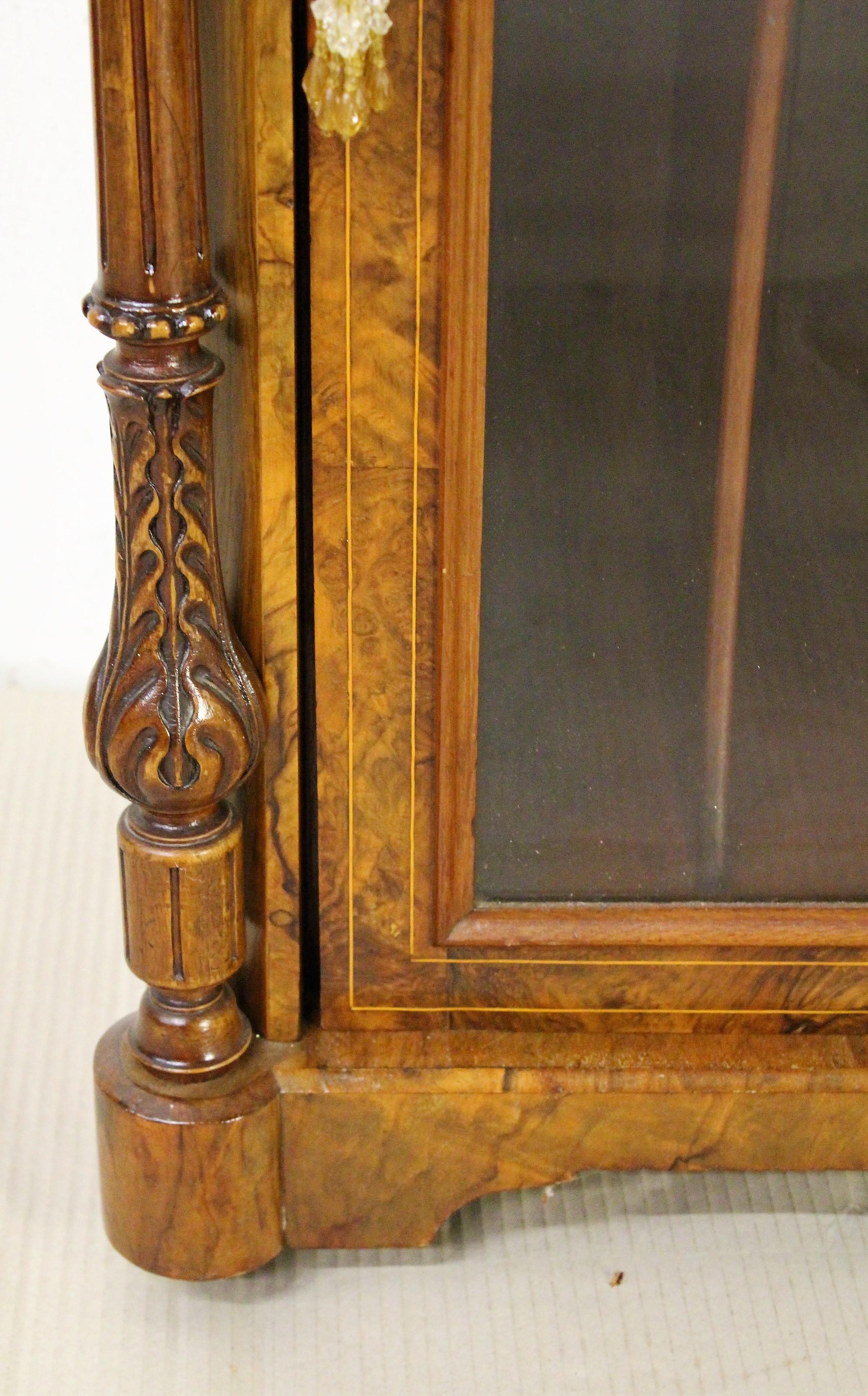 19th Century Victorian Inlaid Burr Walnut Music Cabinet 3
