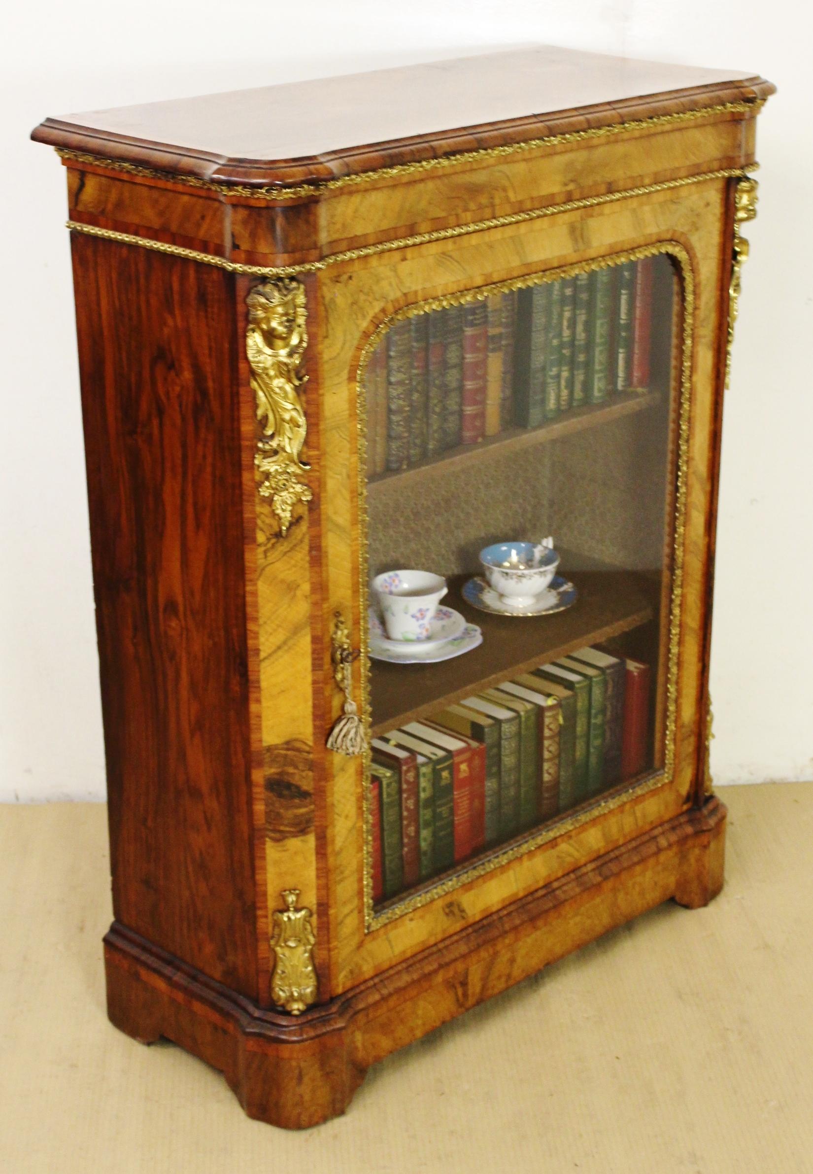 19th Century Victorian Inlaid Burr Walnut Pier Cabinet For Sale 6